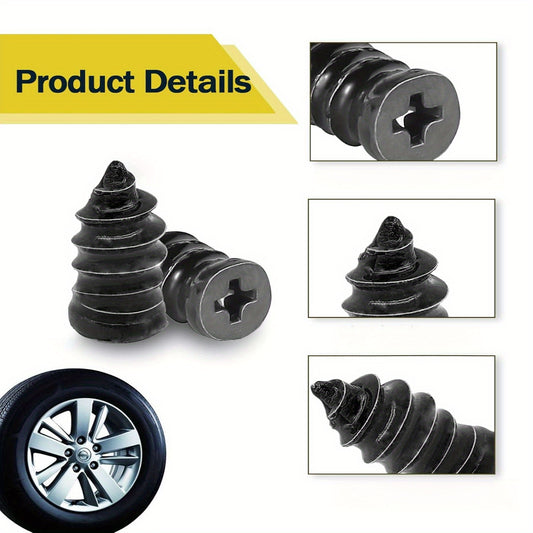 40/80pcs Quick Tire Repair Kit, Screw-Type Tire Puncture Plugs for Cars, Motorcycles, Trucks & Tractors – Essential Tire Accessories, Vehicle Maintenance, Roadside Assistance, Durable Construction, Easytouse Plugs, Rubber T