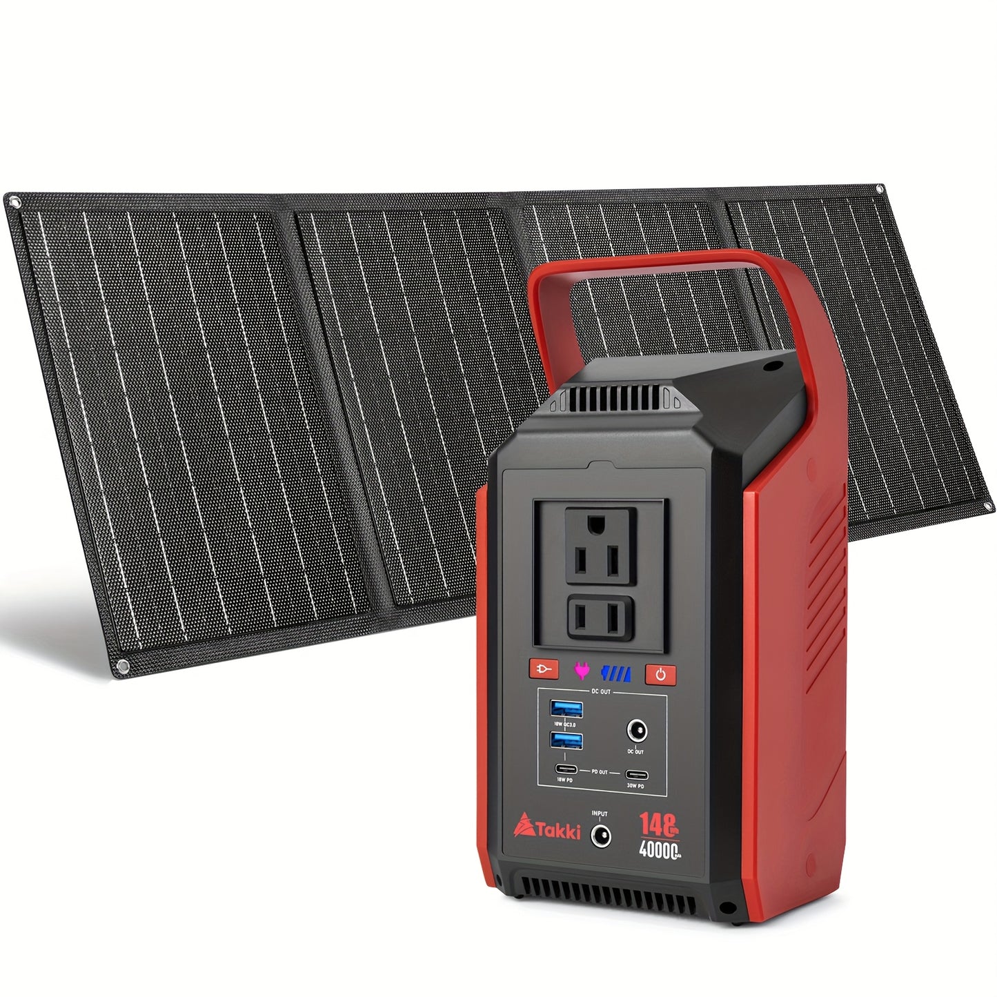 80W/200W Portable Solar Generator with 21W/40 Solar Panels, 83Wh/99Wh/148Wh Battery Power Station for Outdoor Lights, Camping Tents, Home Use, CPAP, Fans, Laptops, and Emergency Situations – Includes AC & DC USB Ports