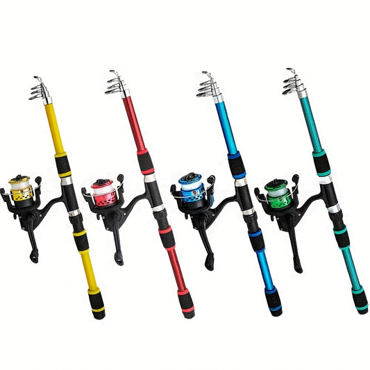 Complete 70.87 Inch Fishing Rod Set, Beginner Sea Casting, Pre-Loaded with Fishing Line, Including Telescopic Rod, Bait Kit with Portable Fishing Gear Bag, Fishing Reel, Mino, Soft Bait, Etc., Suitable for Traveling, Saltwate