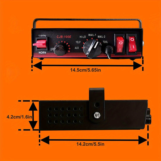 EVERSHINE SIGNAL CJB-100E 12V 100W Car Alarm System, No Horn, Toneless Adjustable, 7 Tones for Different Vehicles - Ideal for Cars, Trucks, and Construction Vehicles, Construction Vehicle Alarm | Modern Alarm System | Durable