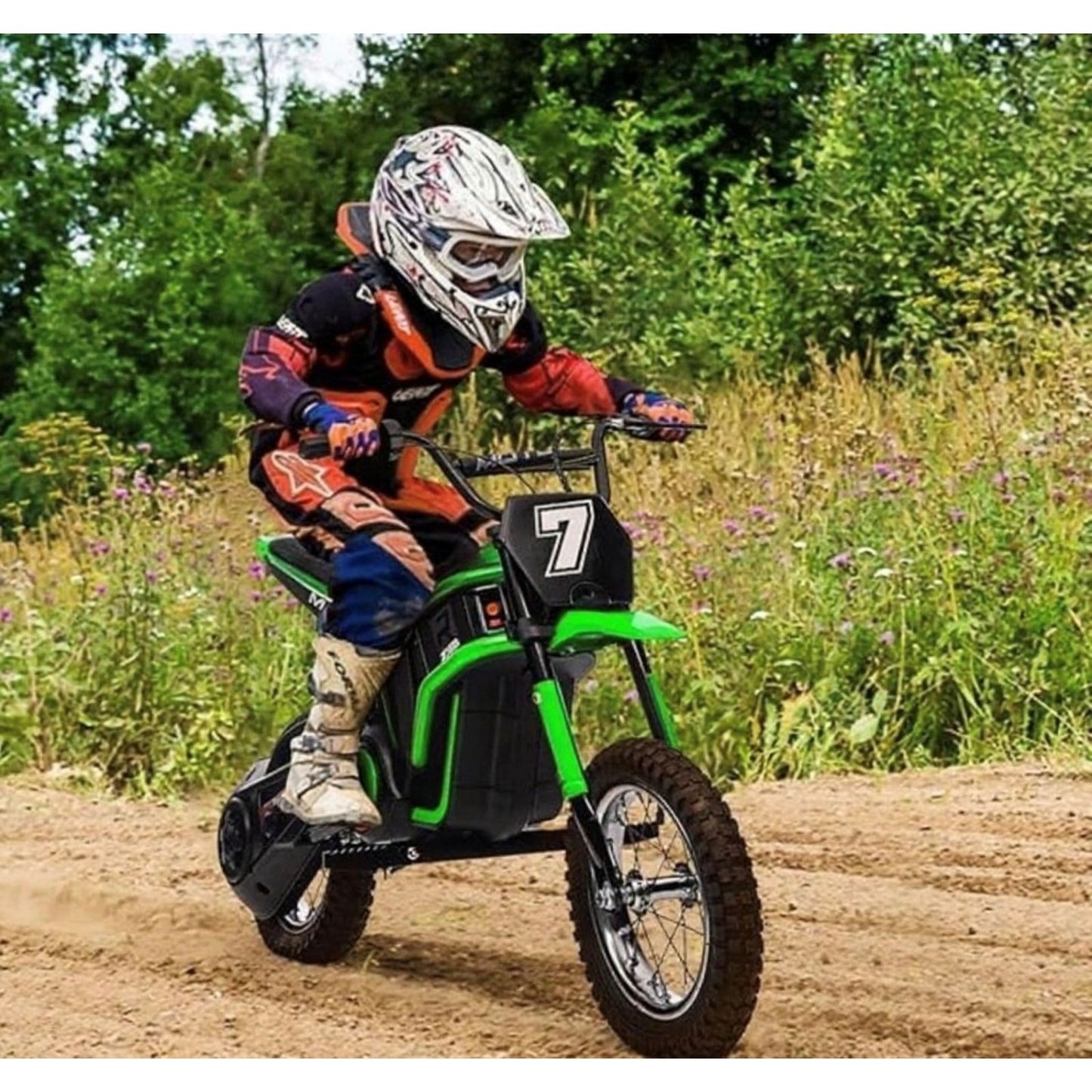 24V Electric Dirt Bike for Kids - 350w Powerful Motorcycle for Boys & Girls' Christmas Gifts, 3 Speed Modes Up to 14.29MPH, Off-Road Motocross Bike Gift for Ages 8-12, No.7