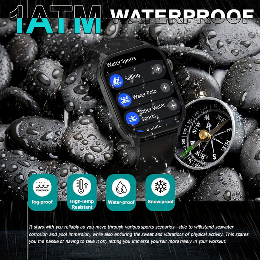 New Popular Large Screen GPS Smart Watch, Five-Star Positioning & Sports Tracking, 2.01-Inch Display, 1AMT High Quality, Compass, Wireless Calls, Message Alerts, Health Monitoring, 100+ Sport Modes, Multiple Built-in Dials, 3