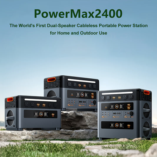 OSCAL 1872Wh Solar Generator 2400W(4800W Peak) LiFePO4 Portable Power Station PowerMax 2400 Full Charging, APP Control Battery Backup For Home, Camping & RVs With Solar Charger