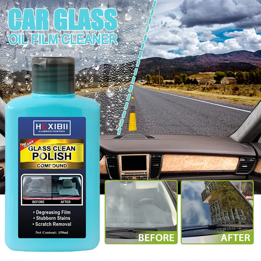 Car Glass Oil Film Cleaner, Glass Film Removal Paste, Car Windshield Glass Oil Film Remover for Auto and Home Eliminates Coatings to Restore Glass to Clear