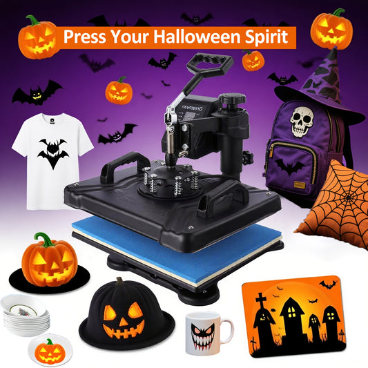 8in 1 Heat Press Machine Multifunctional, 15"x12" T Shirt Press Machine, 360° Rotation Shirt Press Machine Sublimation Heat Transfer for T Shirts Mug Hat Plate