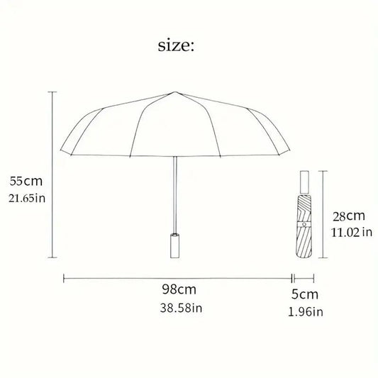 1pc Automatic Open/Close Umbrella with One-Touch Button, Compact Folding Canopy, Automatic Umbrella with Umbrella Stand Compatible, Elegant Crown Floral Design (Pink/White/Blue/Golden) - Lightweight for Men & Women, 8-Rib St