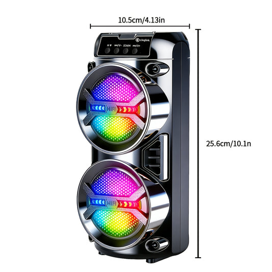 6500W Bass Outdoor Wireless Speaker, Portable Wireless Speaker, Built-in Rechargeable Battery, Dual Bass Speakers For Powerful Deep Bass Stereo, High-volume Party Sound System, The Best Valentine'S Day Gift For Your Partner