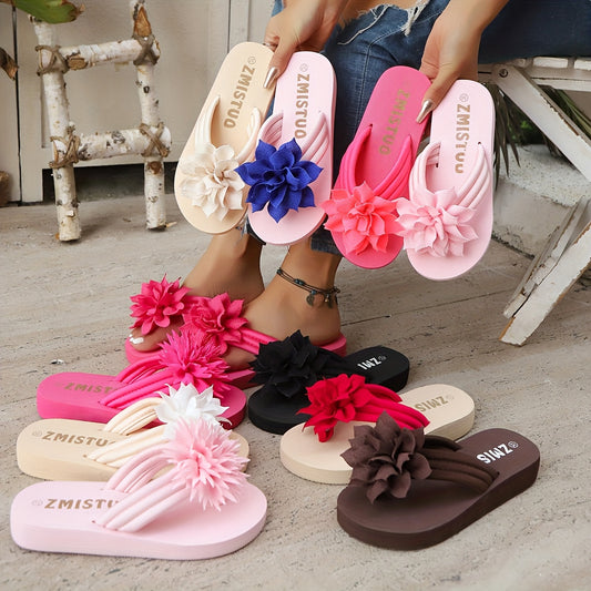 Women'S Plus-Size Floral Slip-Ons - Breathable Fabric with a Pink Flower Design, Comfortable Flat Soles Suitable for Indoor And Outdoor Walking, Home, And Casual Wear.