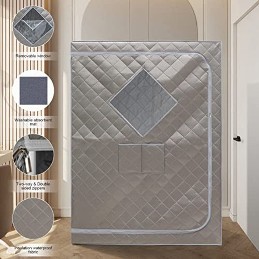 ZONEMEL Portable Full Size Sauna Tent for home Spa - 1 or 2 Person /Outdoor use, Easy Setup with Metal Frame, Large Sauna Bath (47.24"x31.5"x63") Detox Relaxation Tent, Steamer Not Included, Full Body Sauna Experience