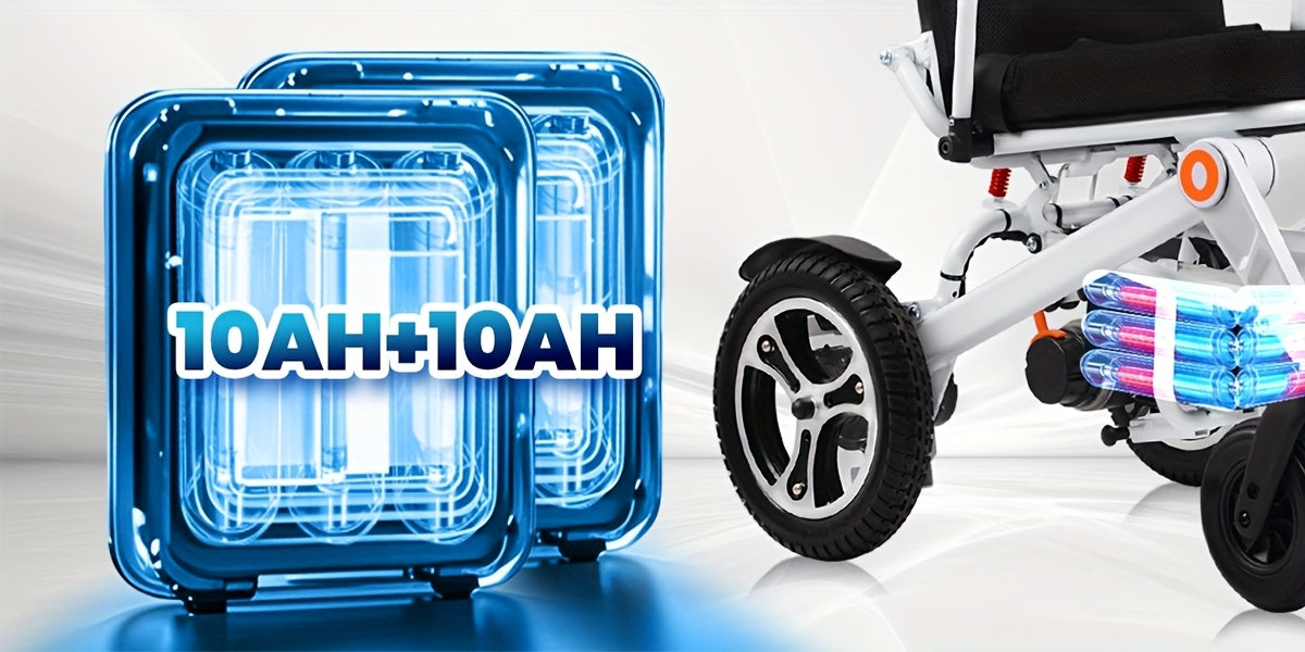 New 22-mile Long Travel Range, Foldable Smart Electric Wheelchair, All-Terrain Electric Wheelchair, (250W*2 Motor), Compact And Portable, Foldable Electric Wheelchair, Wheelchair for Seniors, Electric Wheelchair with Remote C