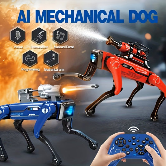 Intelligent Robot Dog, Can Launch Soft Bullets, Spray Water Mist, Sing And Dance, Programmable, Intelligent Voice Interaction, Handshake, The Best Playmate For Children, Cool AI Robot Dog, Dancing Robot Dog, Suitable For Both
