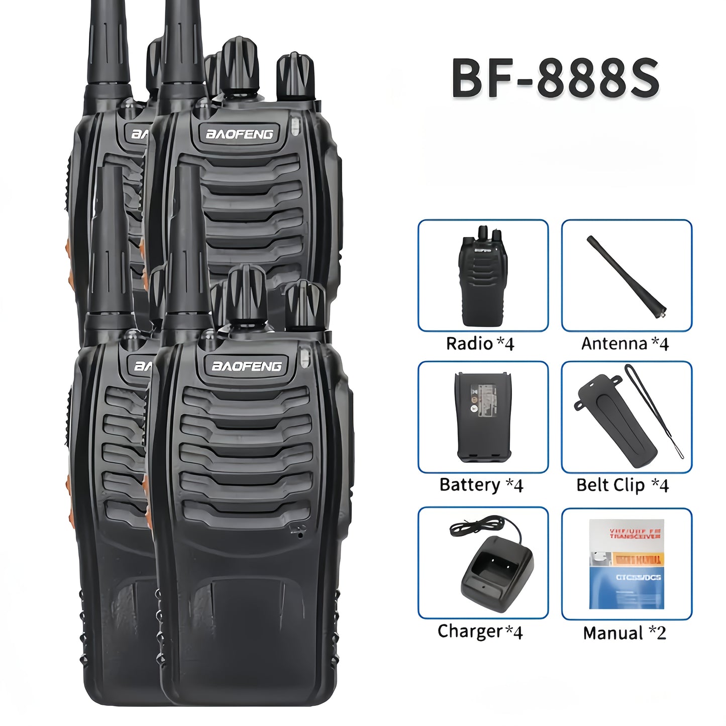 2 Pack Professional Two-Way Radios Long Range 16-Channel Handheld Walkie Talkies with Dual-Band FM, - Li-ion, Microphones & Headsets Included, 4-Way Rocker Switch, 16-Channel Scanning, 2-Tone Signaling, Compatible with Progra
