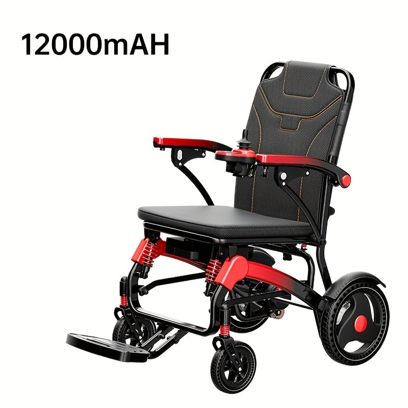 Load Capacity 350 Pounds, Frame 16.8kg, 15-17 Miles Long Battery Life Upgrade Smart Electric Wheelchair, Adult Electric Wheelchair Scooter, Light Step Folding, Put Into The Trunk, Removable Lithium Battery, Suitable For Trave