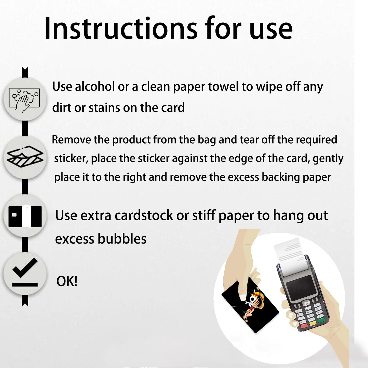 Brand 1 Set/2 Sheets, 2025 New One Piece Luffy Design - PVC Material Stickers, Suitable for Traffic, Keys, Credit Cards, Debit Cards, Card Protective Film, Bubble-Free, Privacy Protection Ultra-Thin, Matte Texture, Digital Pr