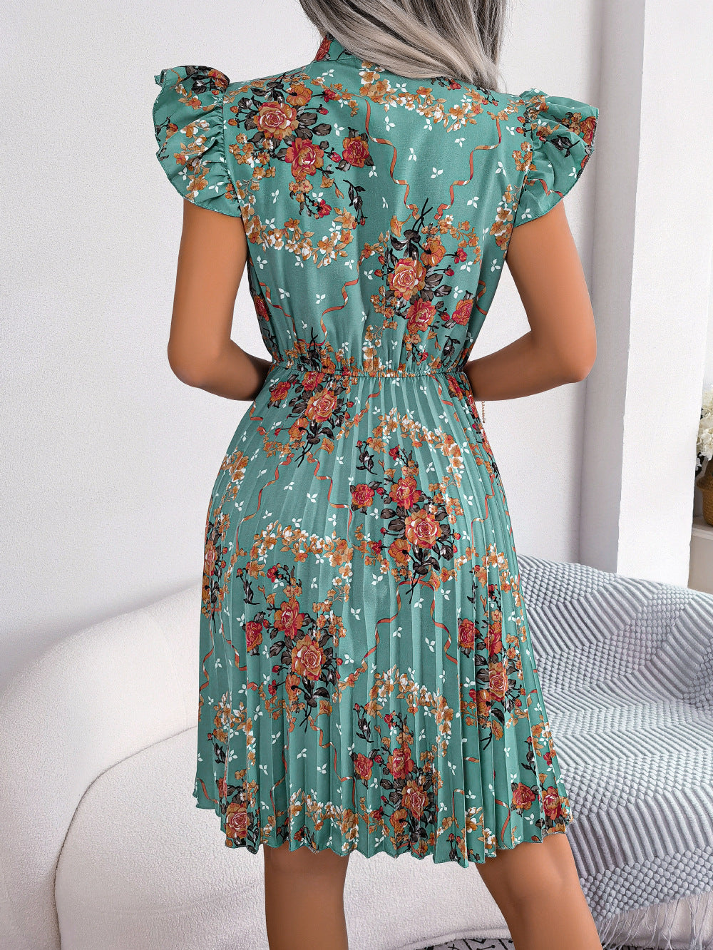 Women'S 2026 Spring Summer Elegant Floral Tie Waist Maxi Flare Pleated Dress | Lightweight, Breathable, Soft, Comfortable, Versatile, Casual Party Dating Daily Going Out Dress, Sleeveless, Crew Neck, Regular Fit