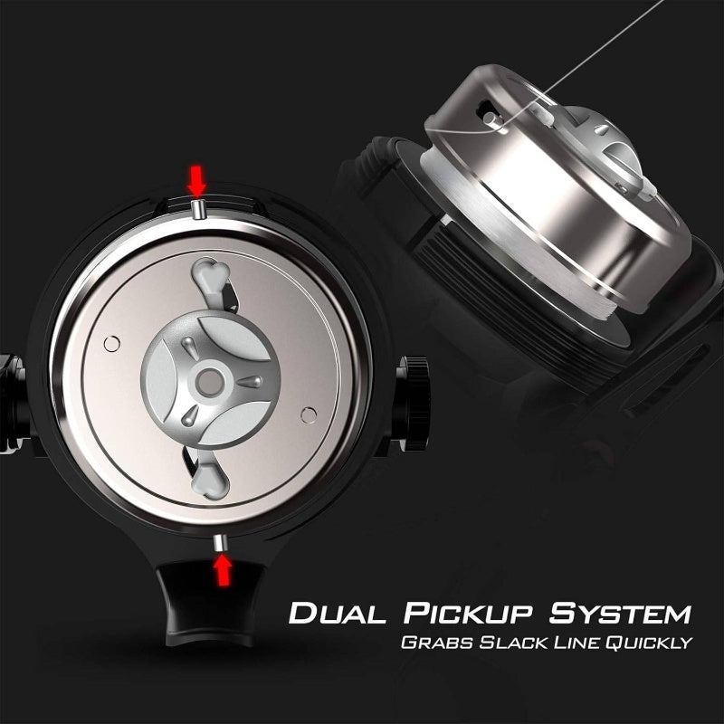 Royale Advantage Heavy-Duty Casting Fishing Rods & H&B Brutus Spincast Reel Combo - Interchangeable Handle for Left/Right Hand Casting, Fast/Slow Retrieval - Compatible with Rods 739/1134 - Freshwater/Saltwater Fishing - Idea