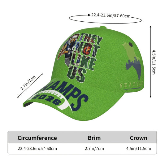 Rugby-Themed Baseball Cap with Full-Print Eagle & 2026 Champs Slogan - Structured Breathable Curved-Brim Hat, Snapback Closure, Lightweight Suitable for, Casual Wear, Rugby Fan Gear