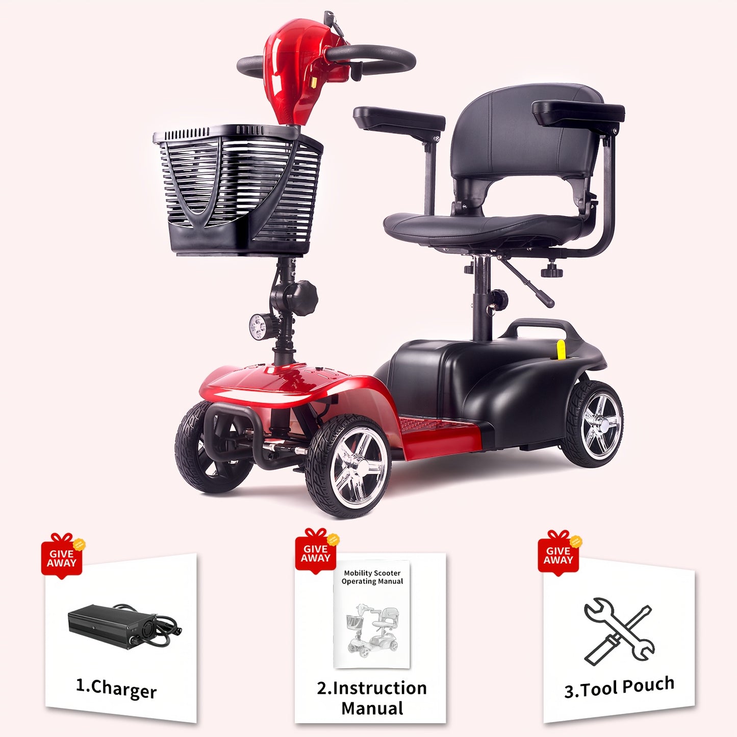 A Foldable Electric Scooter. This 250W, 24V 15Ah Daily Commute Scooter Is Equipped with A Buzzer And A Detachable Basket. It Features Three Adjustable Speed Gears, with A Speed Of 6-7 Mph And A Range Of Up to 16 Miles.