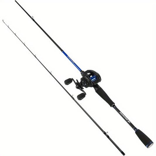 Centron Fishing Rod and Reel Combo, Spinning Baitcasting Combos, IM6 Graphite 2pcs Blanks, Stainless Steel Guides with Ceramic Rings, Contoured EVA Handles Fighting Butt