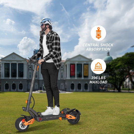Adult Electric Scooter with 60V 30Ah Battery & 50-55 Mile Range - Heavy-Duty 397 Off-Road All-Terrain Commuter, One-Button Folding System, Dual Suspension & Disc Brakes, Compatible with 100-240V AC Power ( Plug) - for long-ra