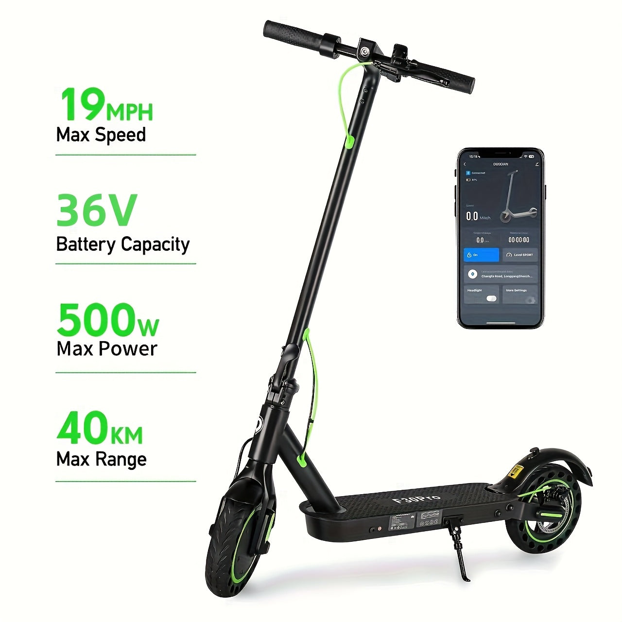 Adult Electric Scooter, 50/60Hz 350/500 W Motor, 3 Speed Modes, 13/22/25 Mile Range, 15/19 MPH Top Speed, 8.5 Inch Solid Tires, 36V, 5.2/7.8/10.4 AH Batteries, Long Heavy Duty Electric Scooter, Fast Electric Scooter, Scooter