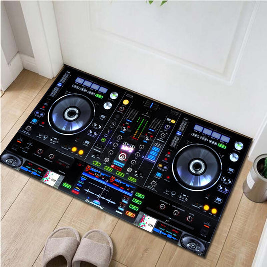 1pc Music Fan Mat - DJ-Inspired Non-Slip Mat with Vibrant DJ Equipment Design, 100% Polyester, Machine Washable, Perfect for Bedroom, Living Room, or Studio Decor, Gift for Hip Hop Lovers, Dormitory Floor Covering | Modern Ma