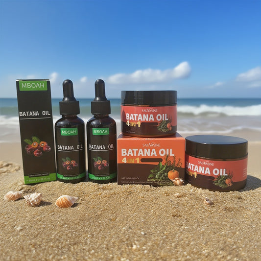 Batana Oil Hair Care Gift Box - 4pcs Set for Women & Teens - Best Birthday, Christmas & Mother's Day Gift