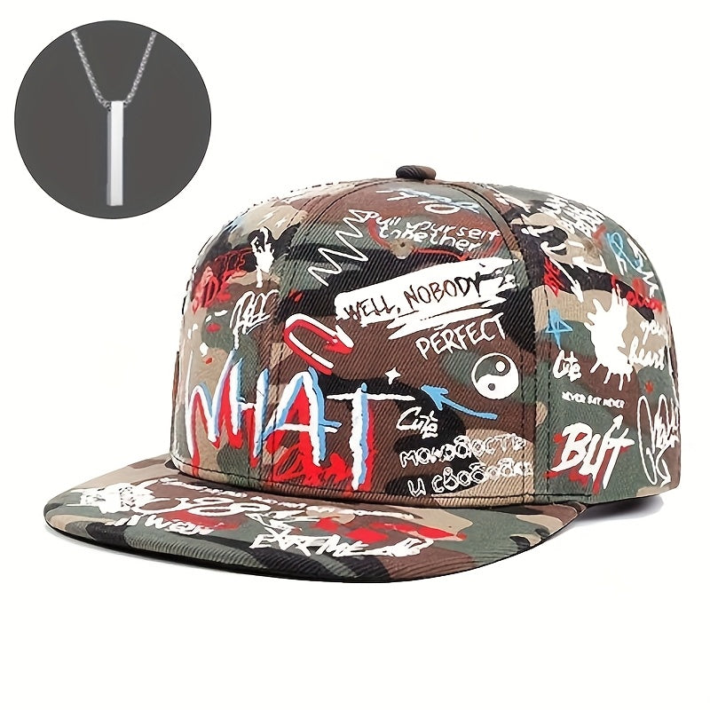 2pcs "one hat and one decorative necklace"Outdoor Men'S Hip Hop Hats and Accessories, Fall/winter Street, Windproof, Warm Hat, Christmas Gift