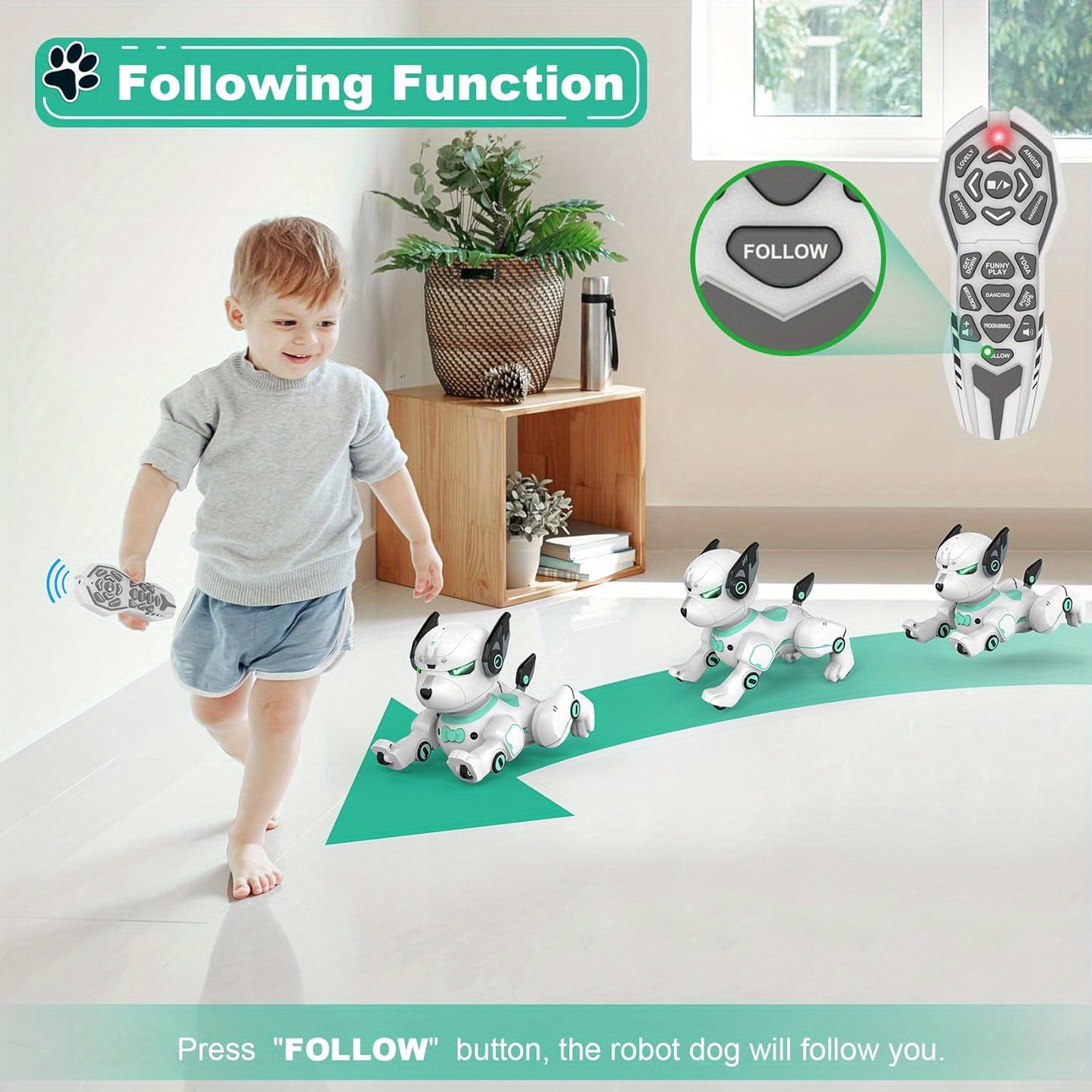 2025New Intelligent Black Technology Robot Dog Cute Companion, Playmate, Future Technology, Christmas And Halloween, Birthday Gift