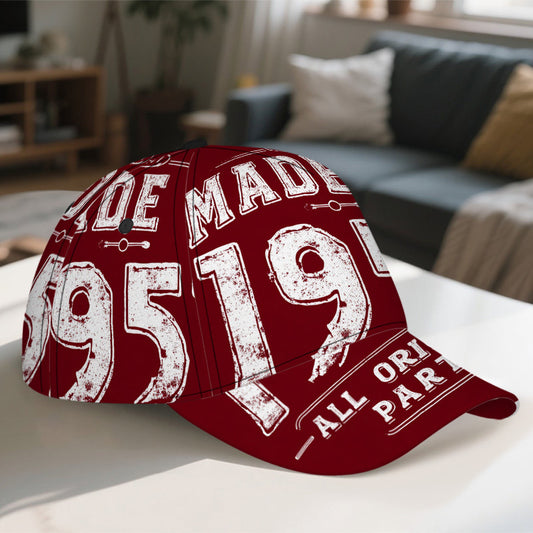 1pc 1957 Vintage Full-Body Print Adjustable Snapback Hat - Funky Retro 2D Cap with 1957 Design, Adjustable Fit for Sports, Streetwear & for halloween/Christmas/Thanksgiving Events - Durable Polyester Hat for Casual Wear & The