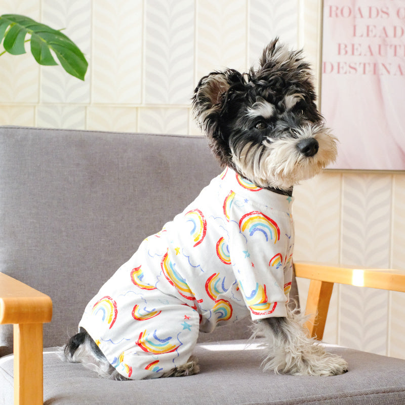 Pajamas with a Rainbow Design for Pet Dogs