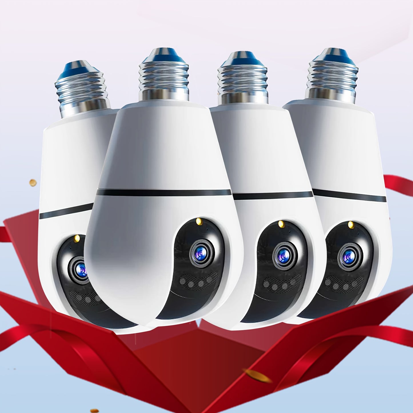 3MP Wireless Smart Light Bulb Security Camera, 2.4GHz/5G/WiFi, Connection, with 360° AI Motion Detection, 3.6mmHD Lens Full Color Night Vision, Automatic Tracking, Alarm System, Indoor, Home Security Solution, Wireless Secur