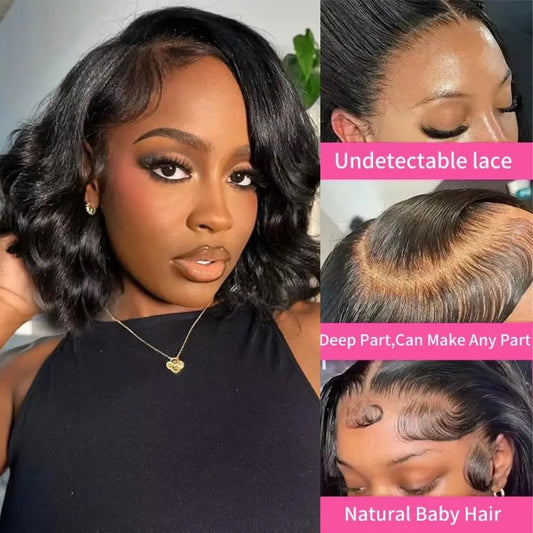 Short Bob Wigs Brazilian Body Loose Wave Human Hair 13x4 Lace Front Wigs Human Hair Pre Plucked 4x4 Lace Closure Short Bob Wigs
