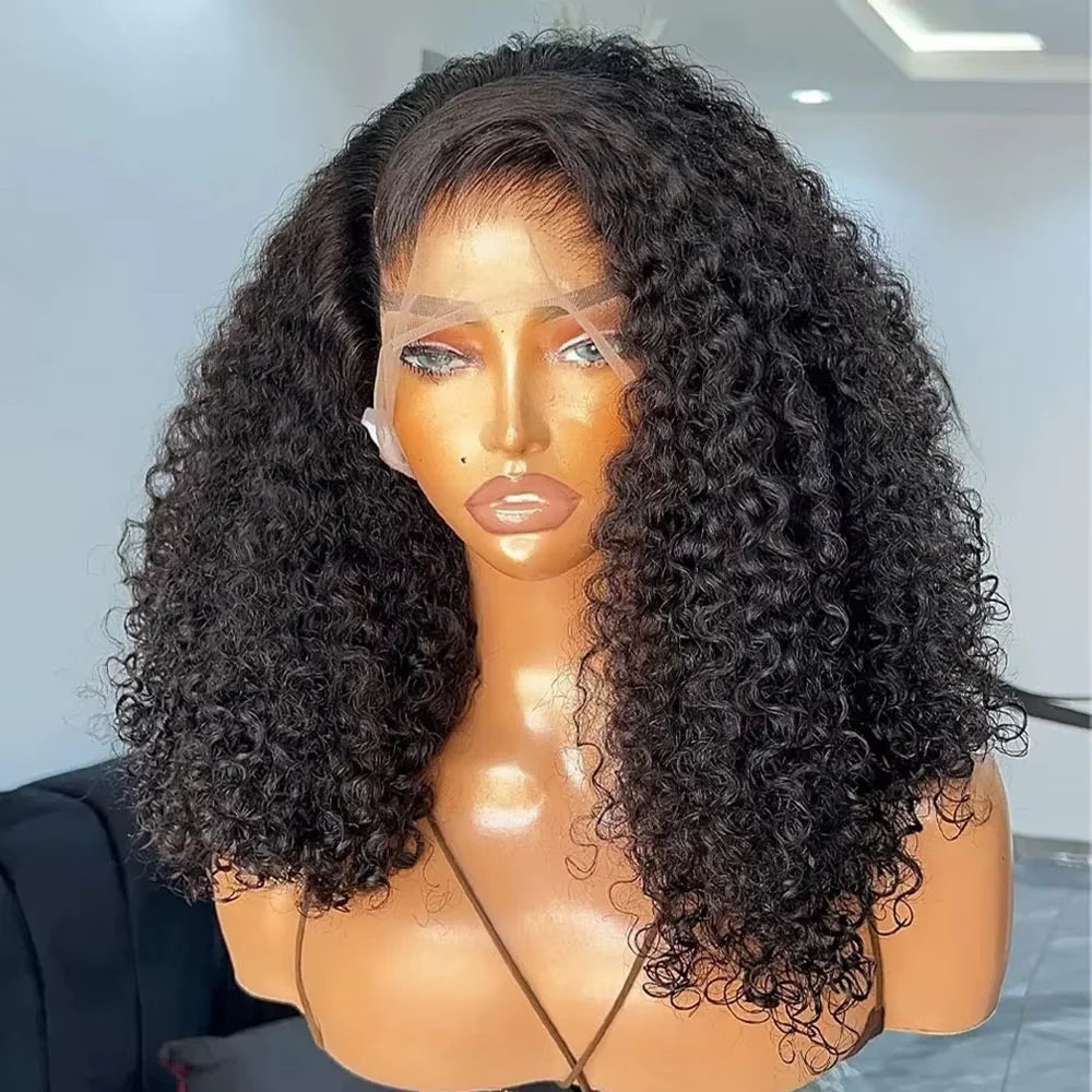 Deep Water Wave Glueless 13x4 Lace Frontal Brazilian Human Hair Wigs 250% HD Transparent Water Curly Short Bob Wig For Women