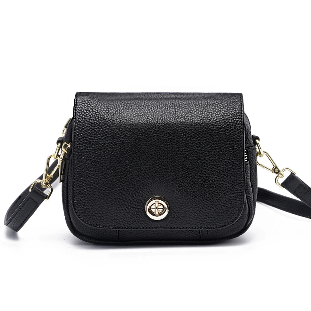 Zency Women Soft Leather Elegant Small Handbags Roomy Crossbody Bag With High Quality Vintage Hardware For Girls Leisure Purses