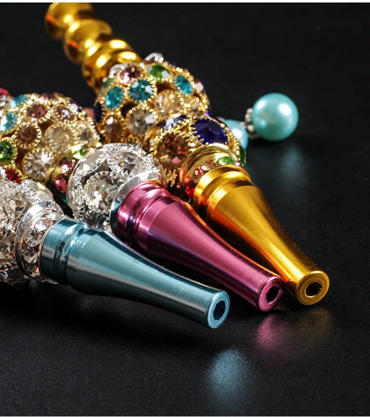 Exquisite Handmade Shisha Hookah Metal Tips with Rhinestones Jewelry