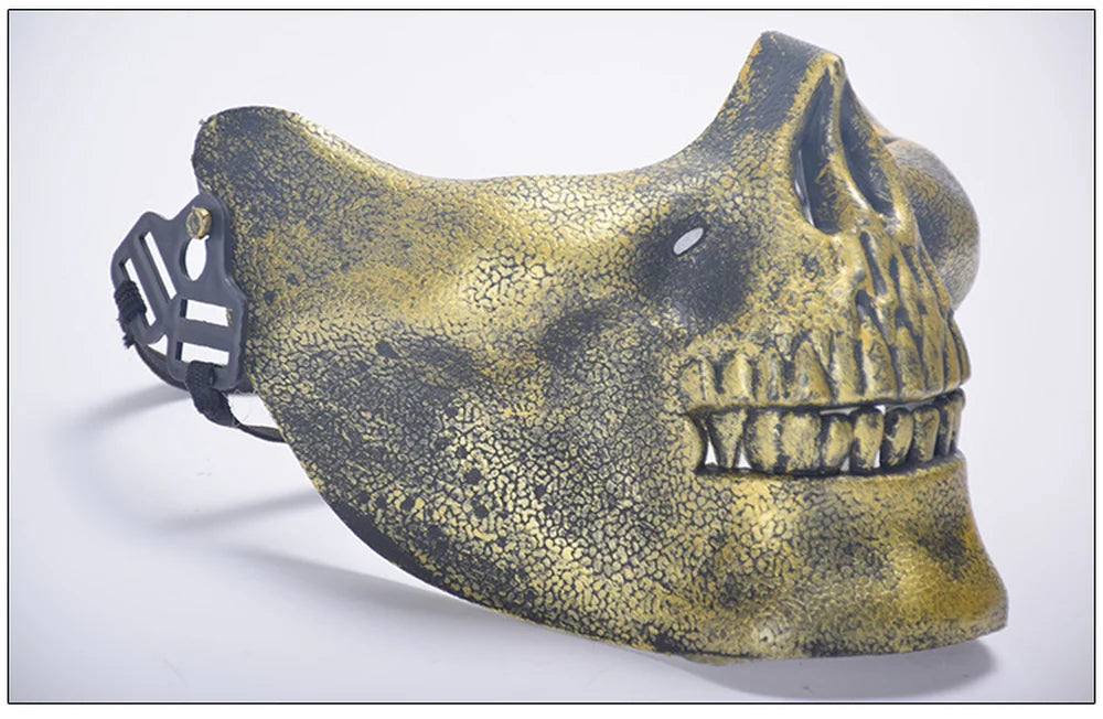 Half Face Skull Mask Masquerade Carnival Prom Masque Anti-terrorism Skeleton Mask Painted Cosplay Halloween Horror Style Masks
