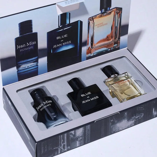 3-Piece Long-Lasting Men's Cologne Trio:Ocean,Cedarwood & Amber Travel-Size 30ml Valve Gift Set