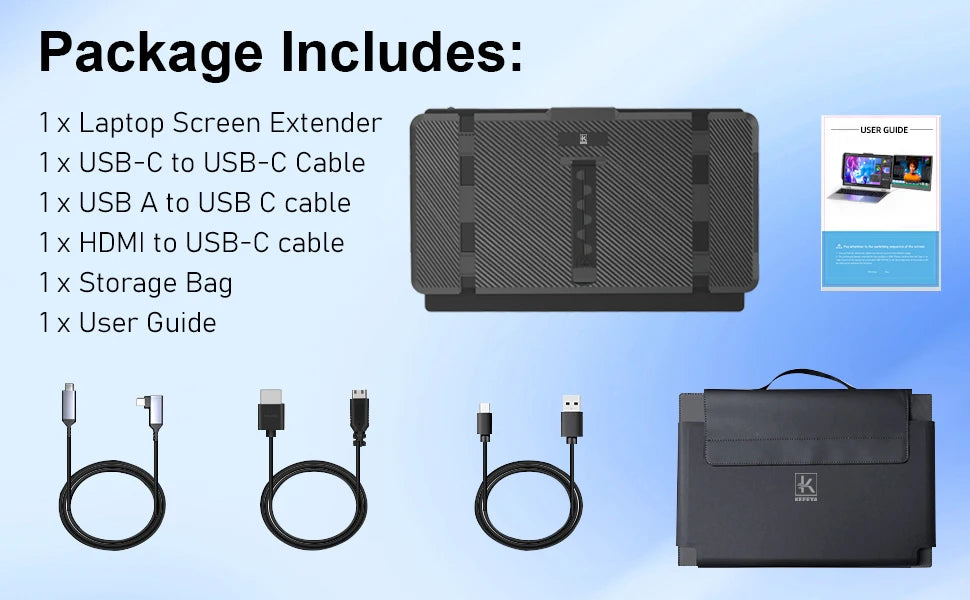 14 Inch S1 Laptop Screen Extender Monitor Dual 1080P FHD for 13''-17.3'' Laptops Plug Play Business Gaming USB Type C