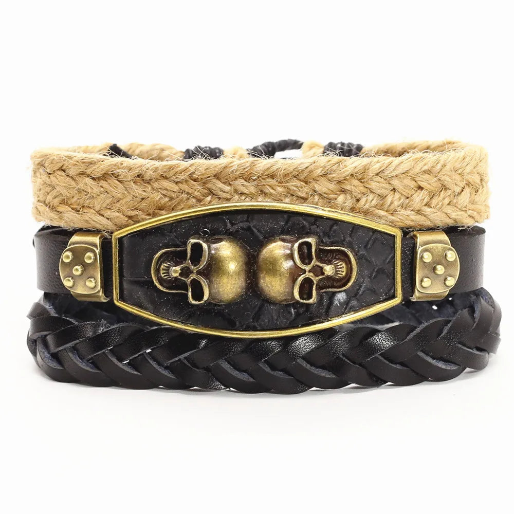Alloy Scorpion Charm Braided Leopard Genuine Men Leather Bracelets For Women Wrap Wristbands Bangles Homme Wholesale Jewel