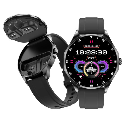 X20 2 in 1 Amoled SmartWatch 2025 with Earphones 1.43'' BT Call Waterproof Heart Rate Sports Tracker Men Relojes Smart Watch