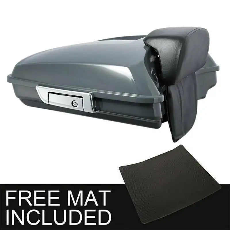 Motorcycle Razor Trunk Backrest For Harley Touring Road Glide 2014-2025 Gunship Gray Rear Bag