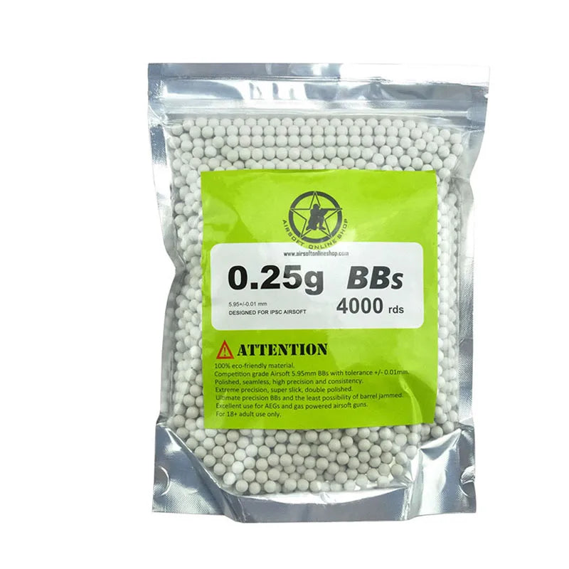 AOLS AEG Paintball BBs 6mm 0.25g/4000rds 0.28g/3600rds 0.3g/3300rds 0.32g/3100rds a Pack High Grade Hunting Shooting Ball