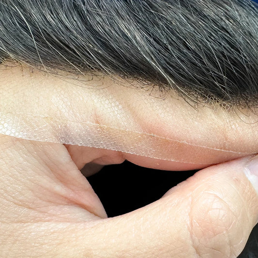 EMEDA V-looped Mens Hair Pieces 0.02mm 0.04mm Ultra Super Thin Skin Hair Replacement