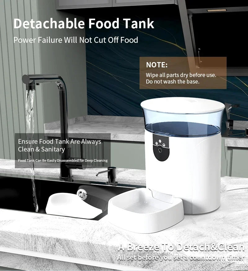 Low Price Smart Remote Control Tuya 7L Food Dispenser Automatic Pet Dog Cat Animals Feeder With Camera