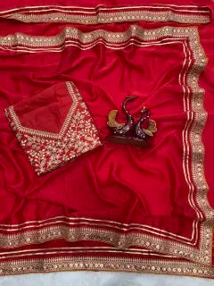 Designer Rangoli Silk Saree with Elegant Sequin & Dori Embroidery Floor-Length Party Wear Bollywood Inspired Look for Women