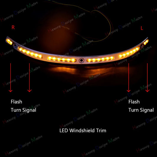 1X LED Windshield Trim For Harley Touring Electra Tri Glide Street Glide CVO 2014-2016 2017 2018 2019 2020 2021 2022 Models