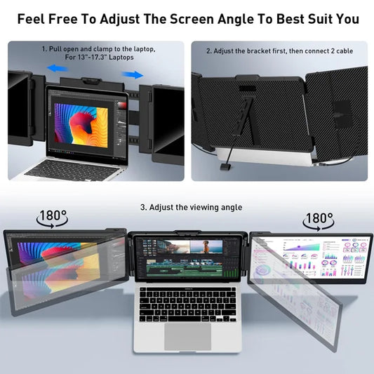 Direct Factory S2 Triple Laptop Screen Extender 14" HD 1080P IPS Dual Portable Monitor for Laptop