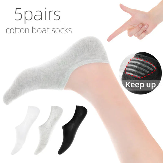 5 pairs of boys girls children soft invisible socks low casual cotton leisure sailing anti-skid stealth non-display