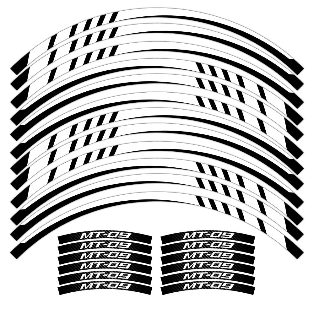 For MT-09 MT09 MT 09 Motorcycle Reflective Wheel Sticker Racing Rim Stripe Tape Decal Waterproof Accessories